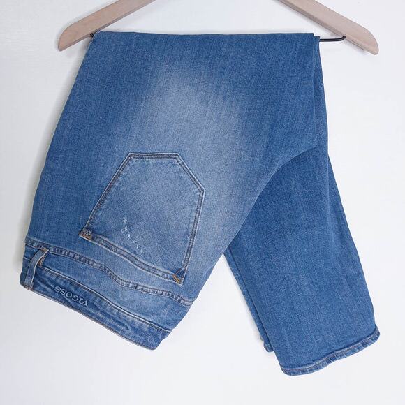 Vigoss Plus Womens 20 Thompson Tomboy Blue Distressed Denim Jeans Mid Rise - Picture 1 of 10